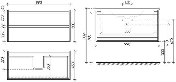 Тумба под раковину Sancos  Libra LB100W белый глянец